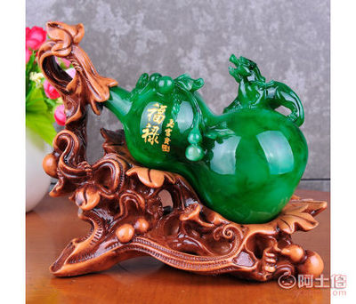 楚漢翠玉葫蘆中式擺件 承載古韻的招財創(chuàng)意禮品